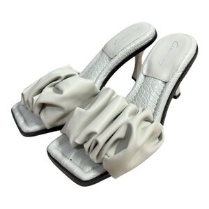 Circus NY by Sam Edelman Slade White Ruffle Slide Sandals Size 7.5 Heels